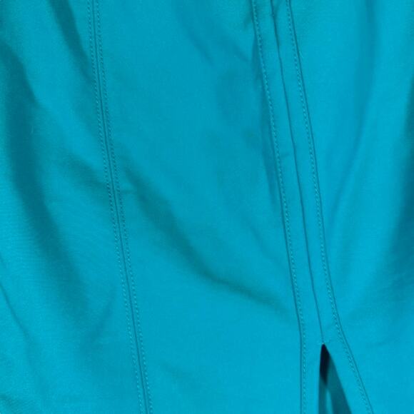 WHBM Perfect Form Teal Blue Straight Pencil Zipper Back Skirt Women Sz 0 - Picture 7 of 10